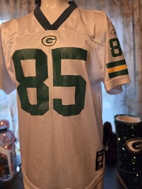 Reebok Green Bay Packers #85 White and Green Football Jersey ~ Jennings